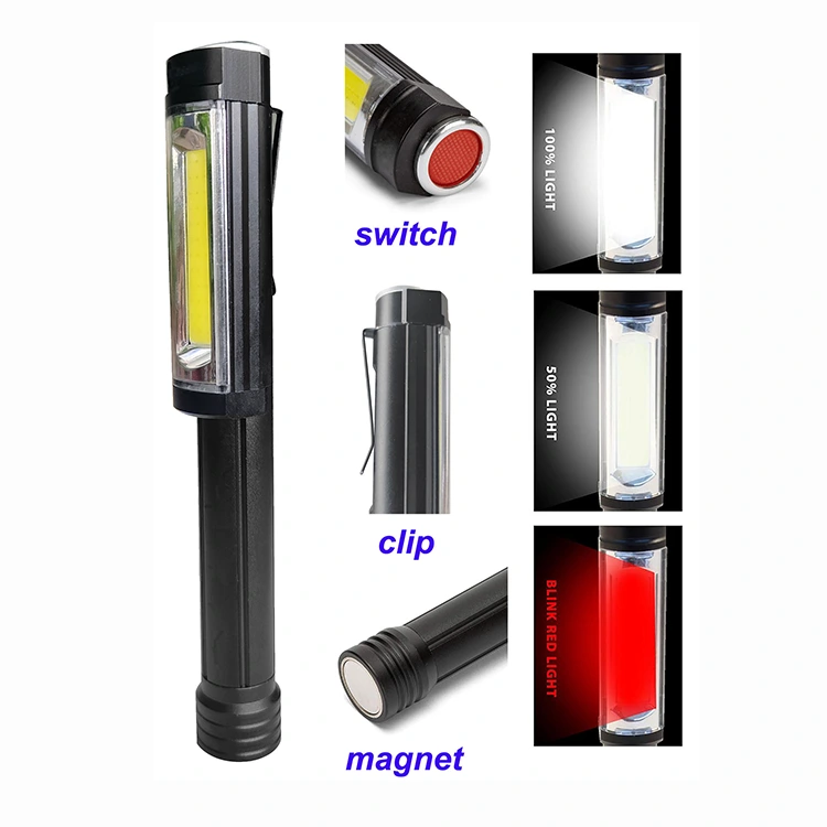 COB Flashlight With Magnet And Clip